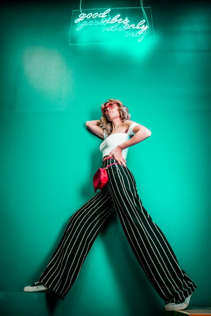 Linework Wide-Leg Trouser